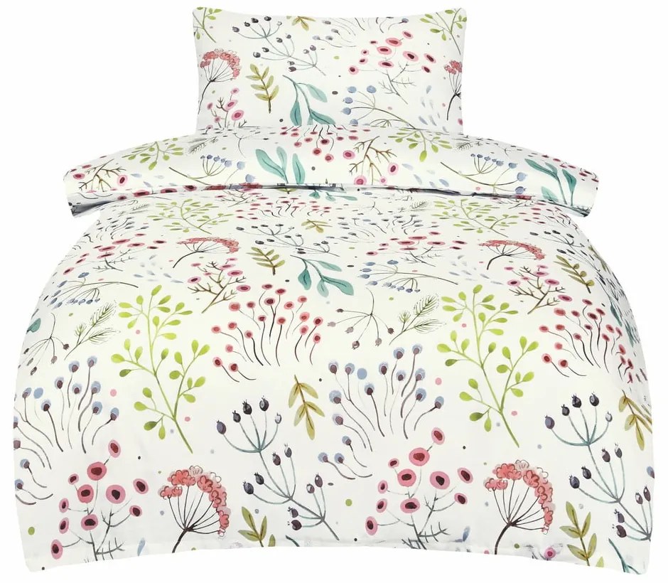 Biele obliečky na jednolôžko z bavlneného saténu 140x200 cm Jasmine – My House