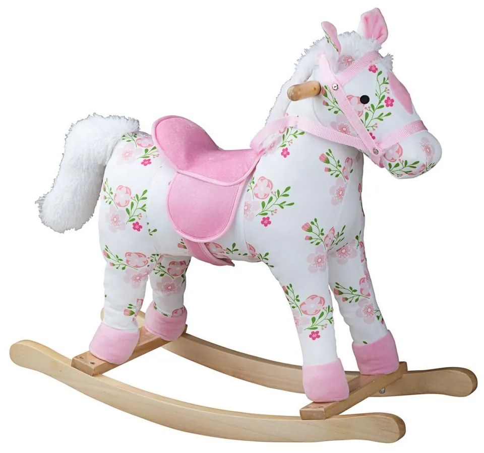 Bigjigs Toys Drevený hojdací kôň s kvetmi
