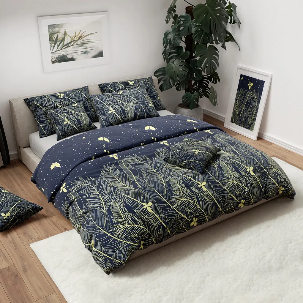 Bavlnené obliečky VISATA čierne, 100% bavlna Rozmer obliečky: 70 x 90 cm | 140 x 200 cm