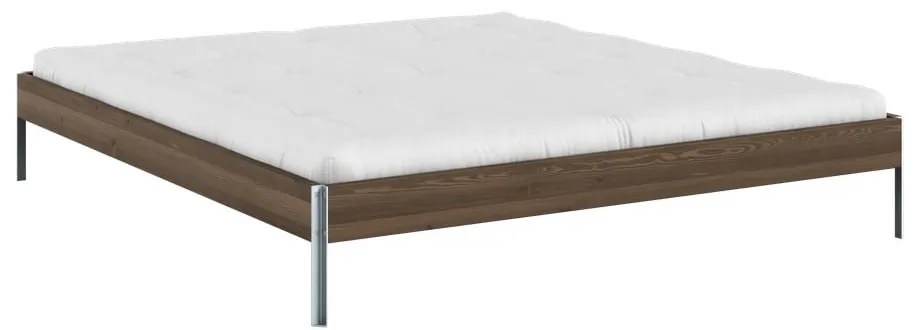 Hnedá dvojlôžková posteľ z borovicového dreva s roštom 180x200 cm Core – Karup Design