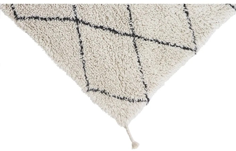 Krémový prateľný ručne tkaný bavlnený koberec 70x100 cm Mini Bereber – Lorena Canals