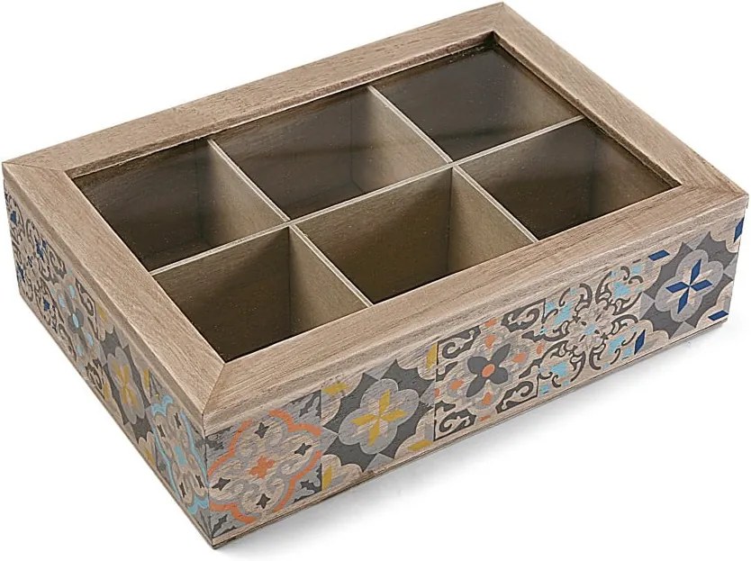 Úložná škatuľka na čaje VERSA Alfama, 24 × 17 cm