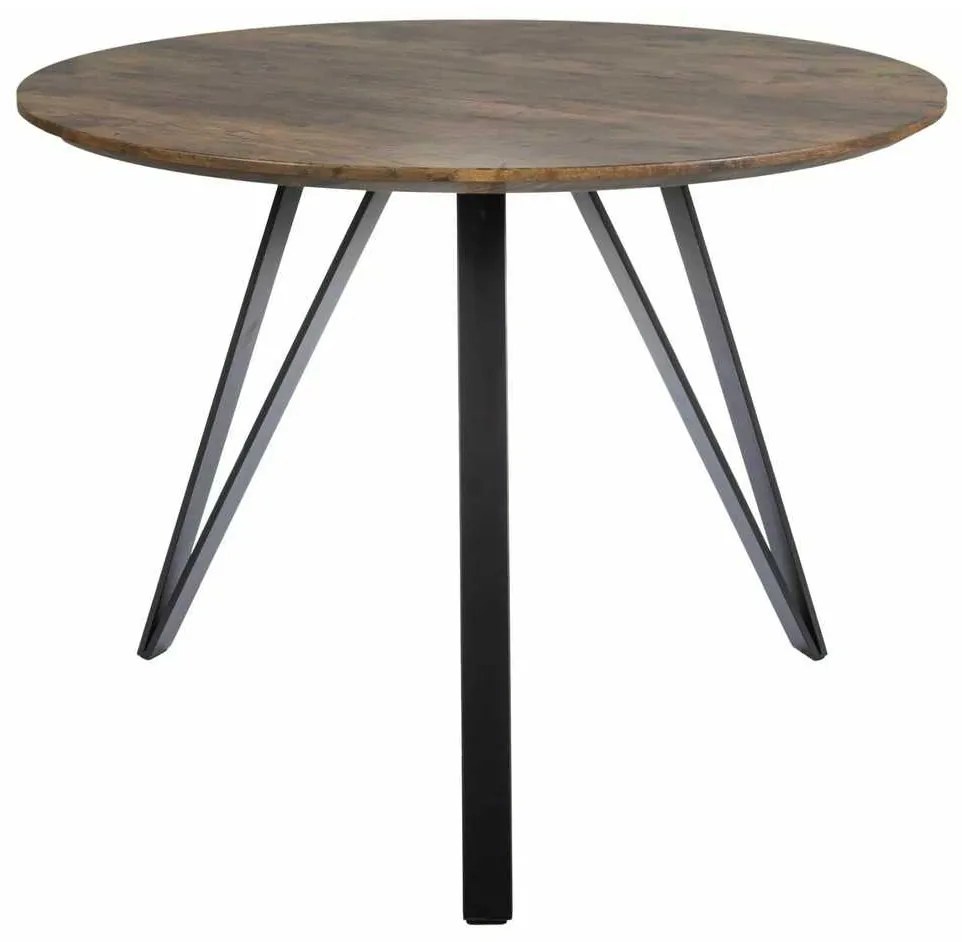 Jedálenský stôl Tetis, priemer 100 cm, orech / čierna