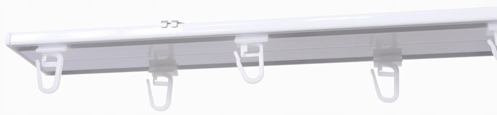 Dekorstudio Stropná hliníková dvojitá koľajnica SMALL Plus Dĺžka: 120cm, Typ príslušenstva: Bežce so štipcami