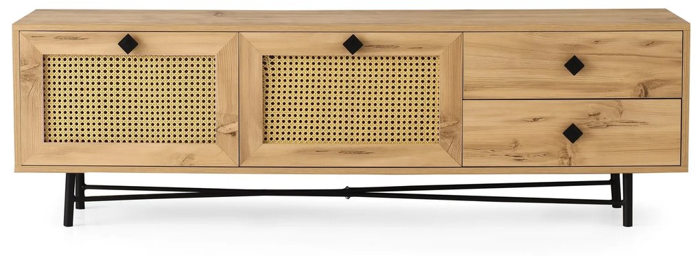 TV stolík/skrinka Bego 4 (Dub + Čierna). Akcia -18%. Vlastná spoľahlivá doprava až k Vám domov. 1072301