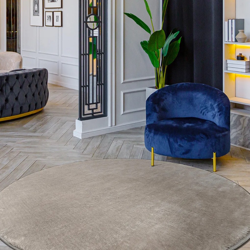 Dywany Łuszczów, Kusový koberec Visco Rabbit Silver 3 kruh, 160x160 (priemer) kruh, šedá, detská izba