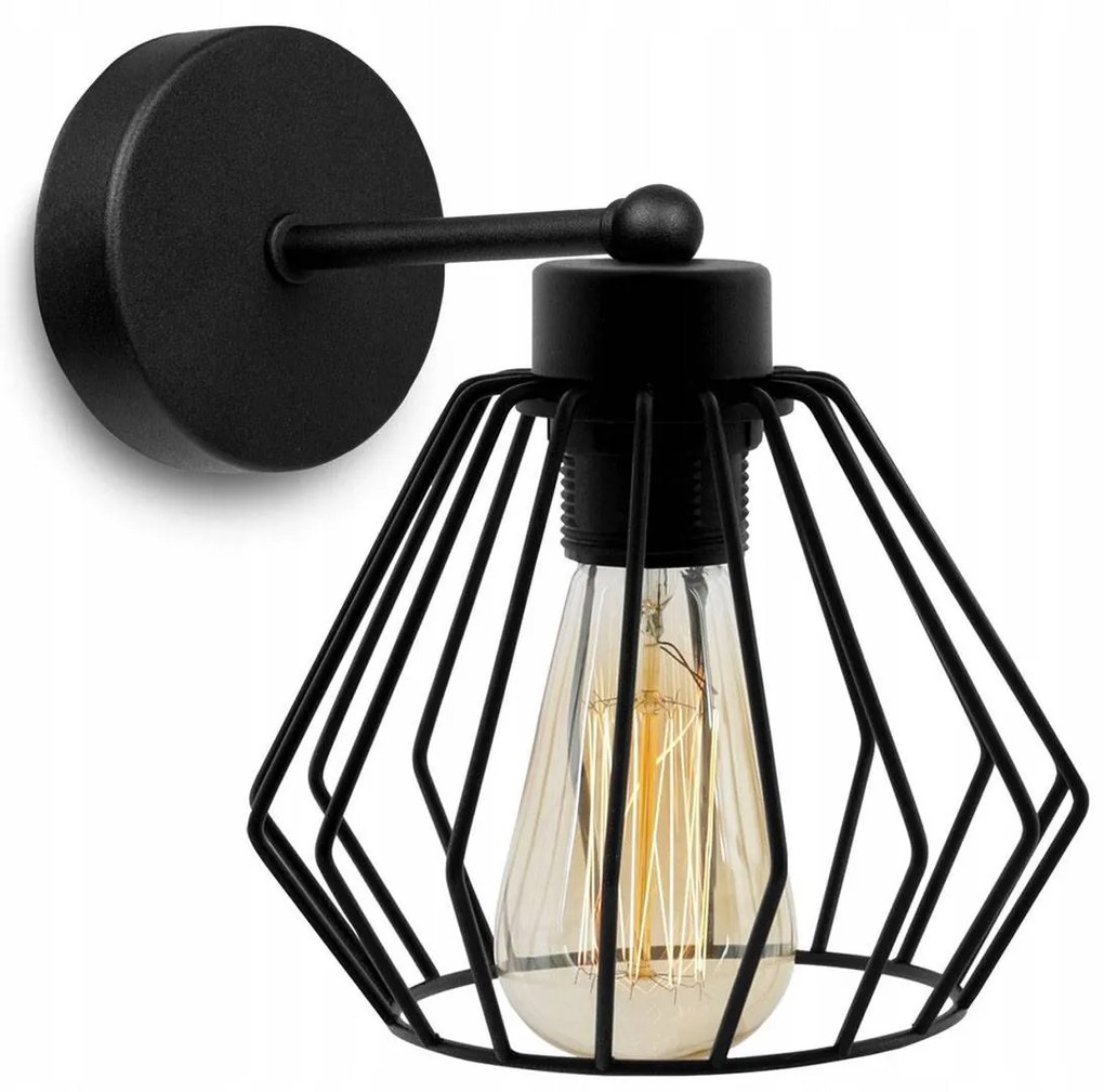 Nástenné svietidlo Nuvola 3, 1x čierne drôtené tienidlo