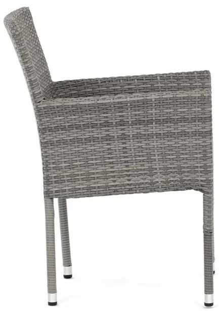 Autronic BONTEC Záhradná stolička, kov, polyratan, šedá, AZC-S2118 GREY Farba: Šedá