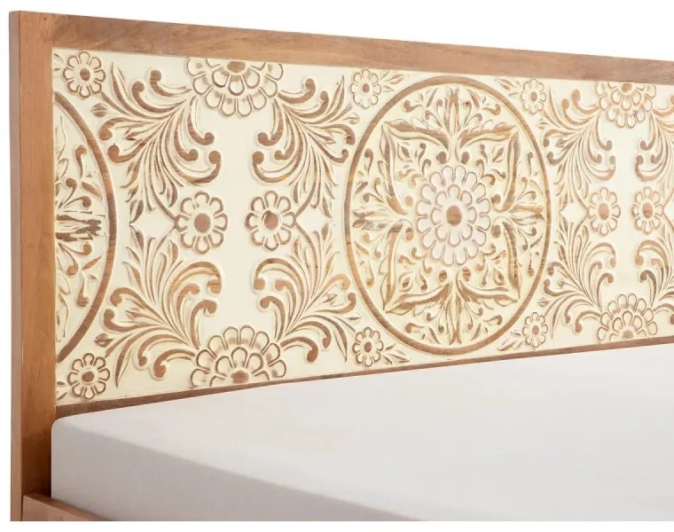 furniture-nabytek.cz - Masívna posteľ Delhi z mangového dreva, lakovaná, hnedá – 180x200 cm