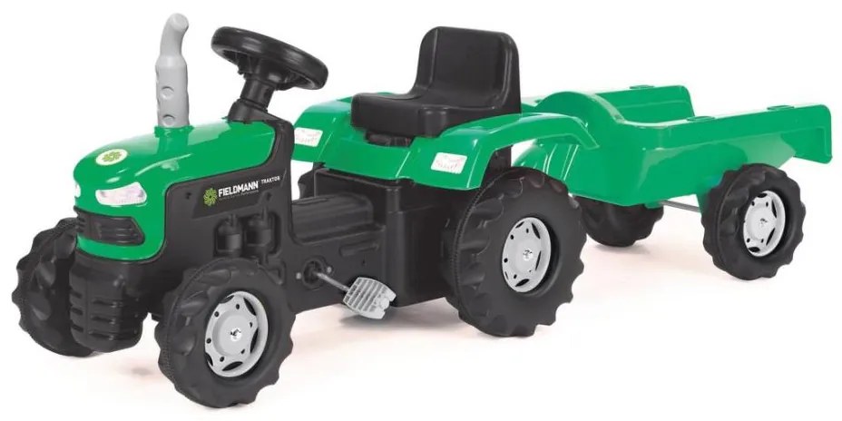 Buddy Toys Šľapací traktor s vozíkom čierna/zelená FT0699