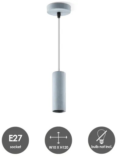 Luster na lanku SAGA 1xE27/40W/230V šedá