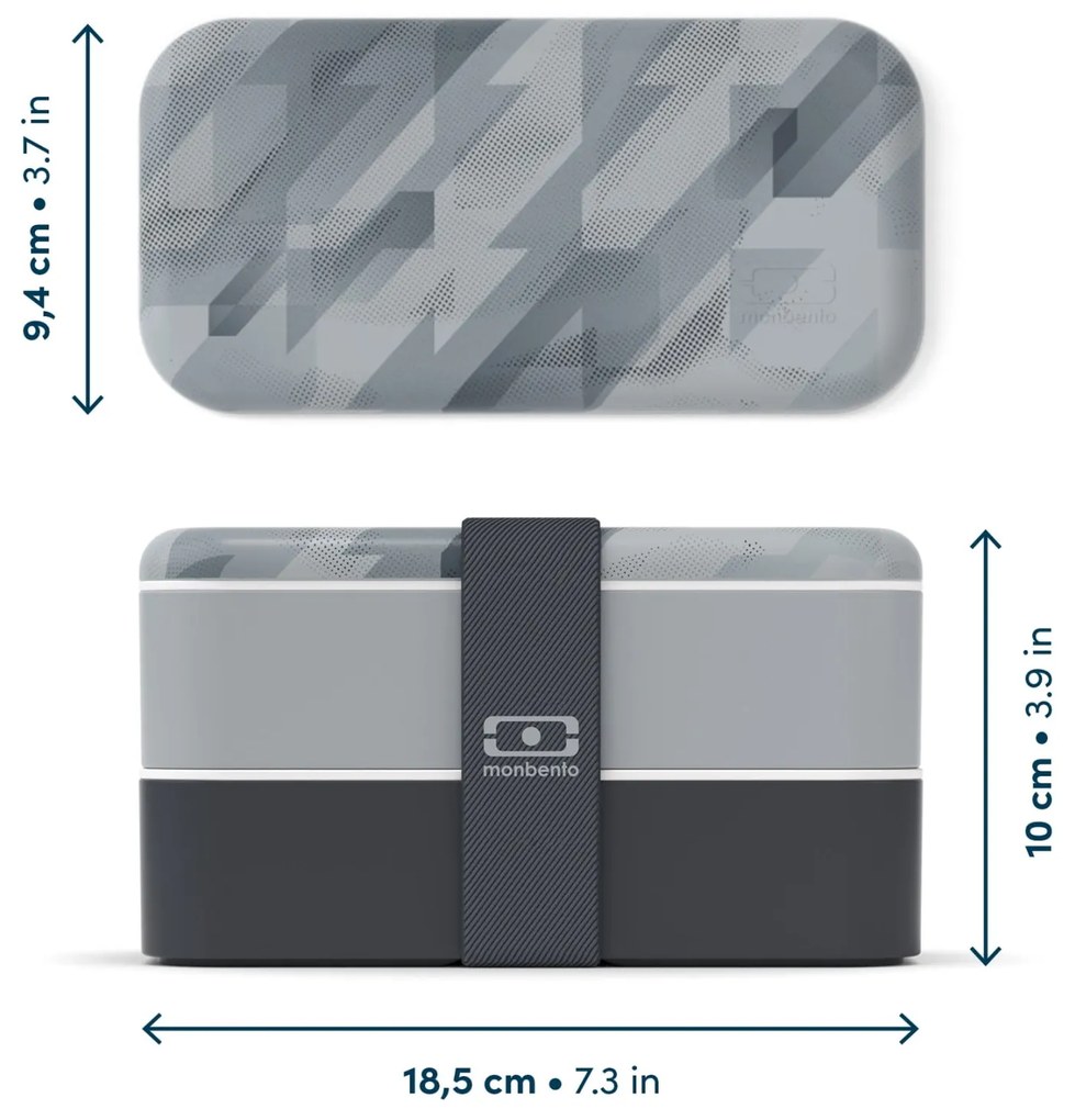 monbento Desiatový box Monbento Original Graphic Grey 1 l