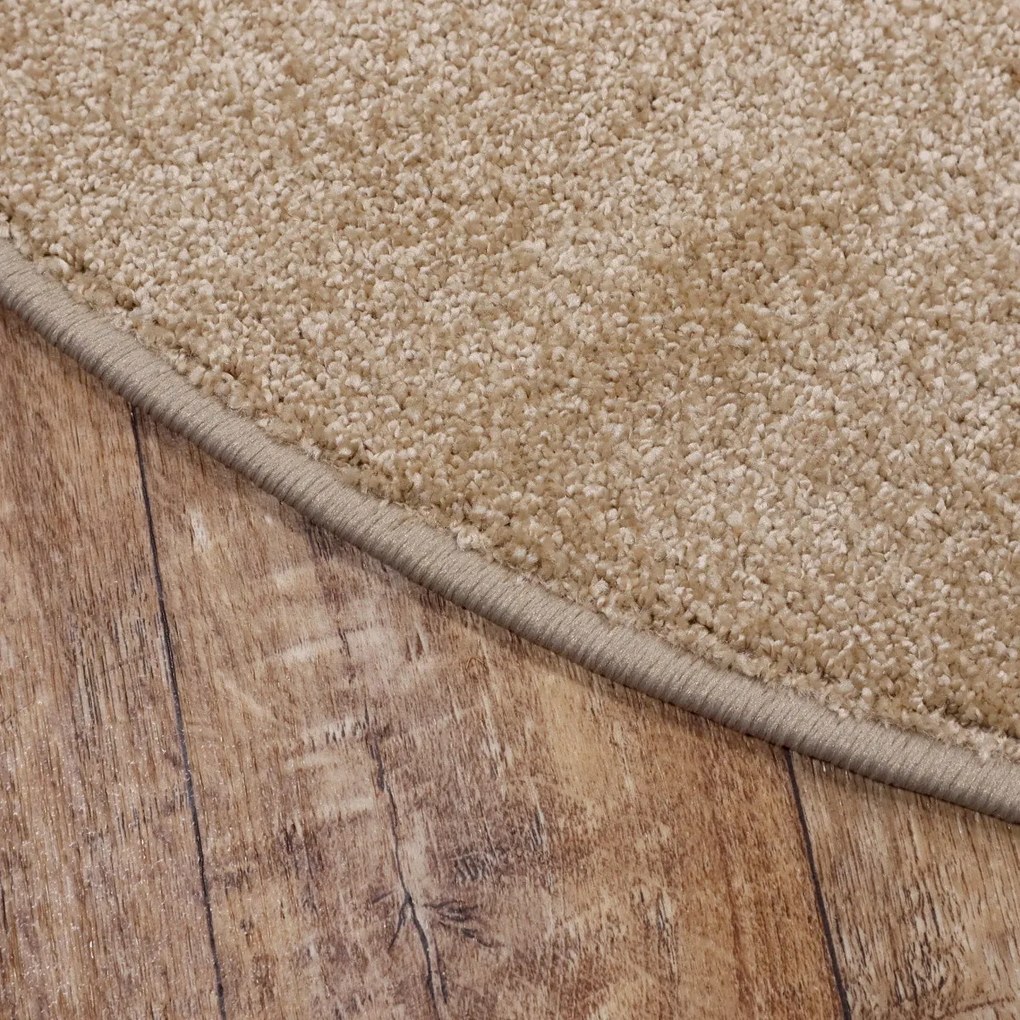 AladinWorld Expres, Kusový koberec Velur Ultra béžový kruh, 400x400 (priemer) kruh, béžová, obývacia izba