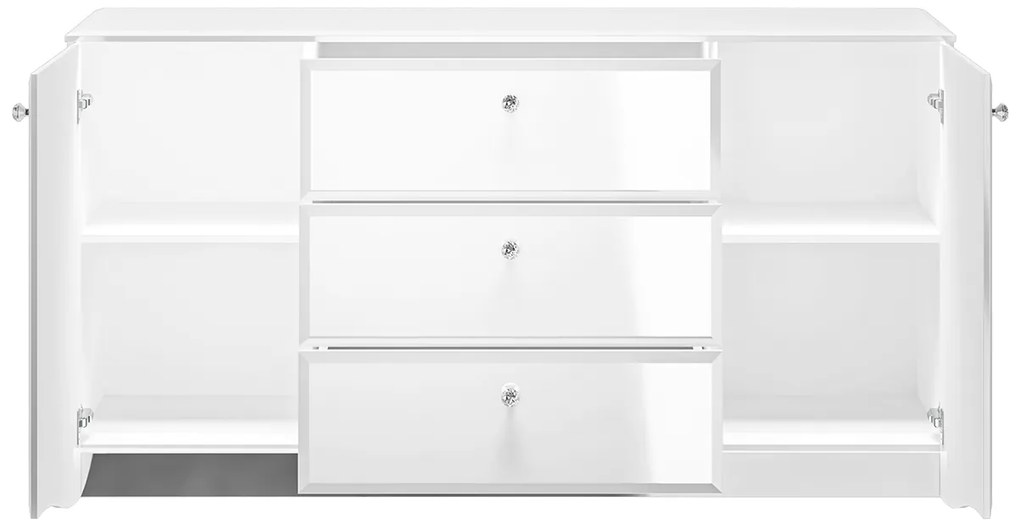 KOMODA CRISTINE BIELY LESK + ZRKADLO 160 cm