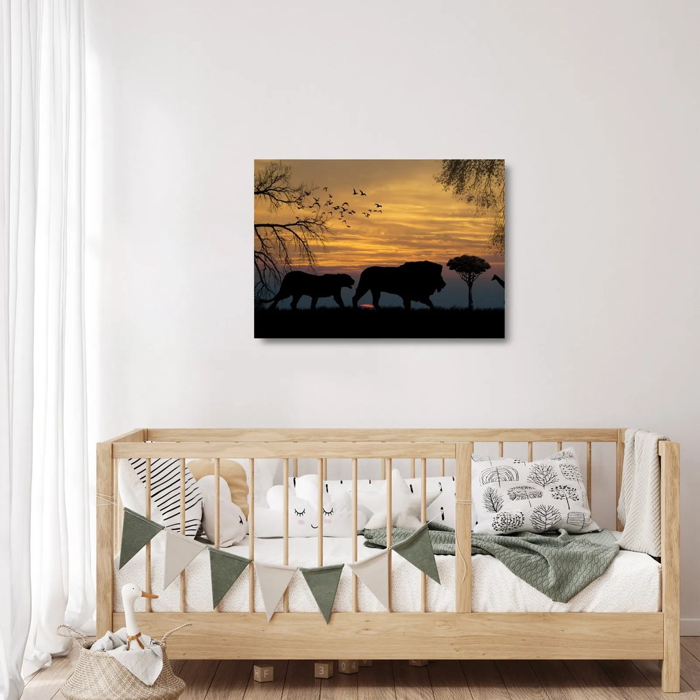 Sklenený obraz Safari (70x50 cm)