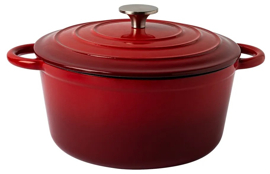 Liatinový hrniec smaltovaný červený ø 24 cm - Jupiter Lunasol - 601291