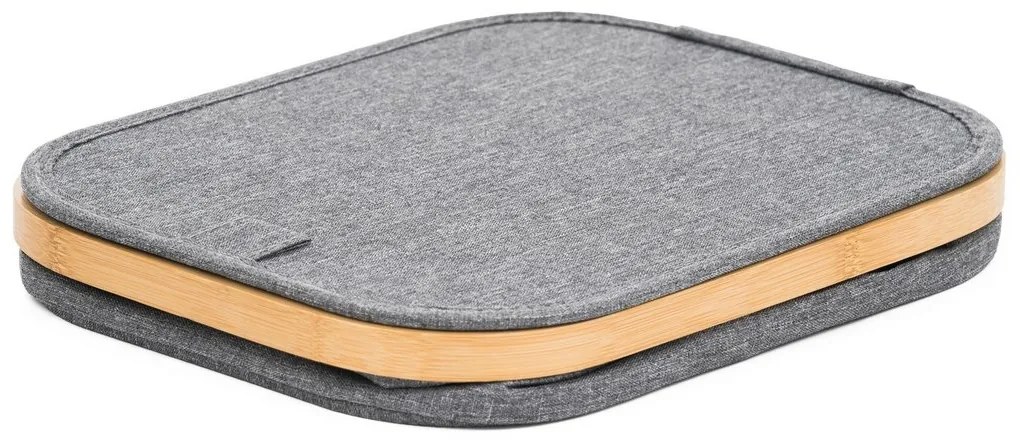 Úložný box G21 24 x 30 x 15 cm, bambusový s vekom, sivý