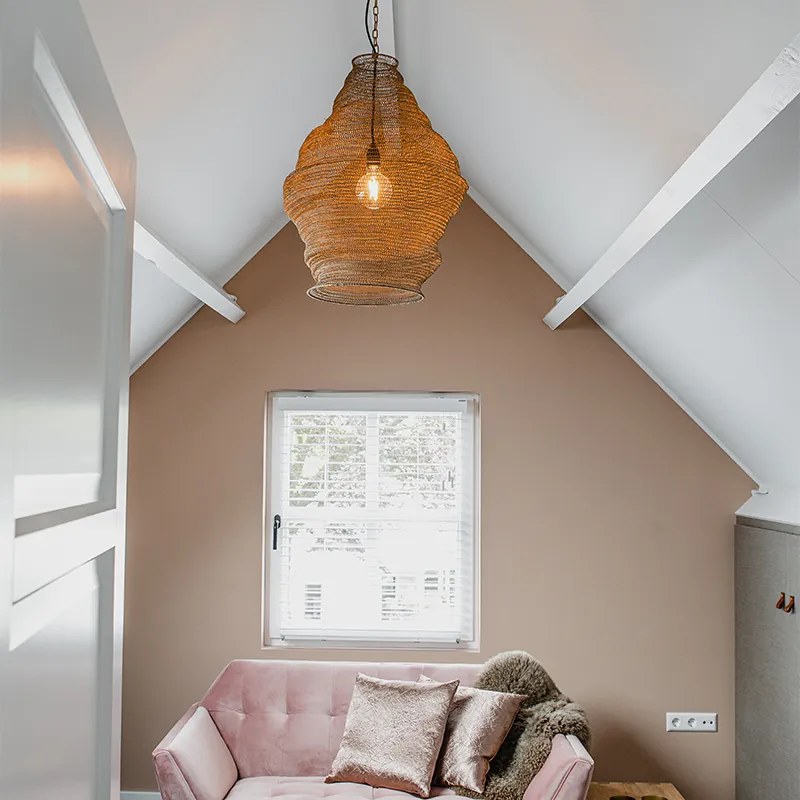 Orientálne závesné svietidlo zlaté 60 cm - Nidum