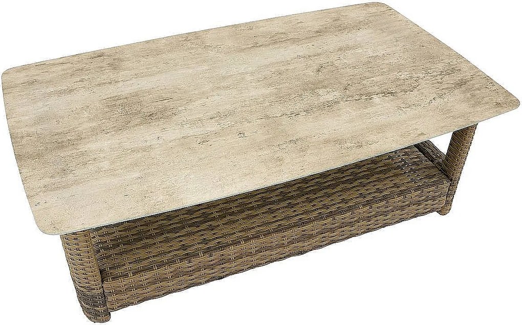 DEOKORK Ratanová zostava SANTORINI pre 5 osôb (hnedá)