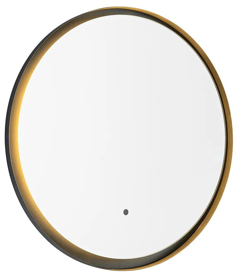 Moderné zrkadlo do kúpeľne čierne vrátane LED a dotykového stmievača - Pim