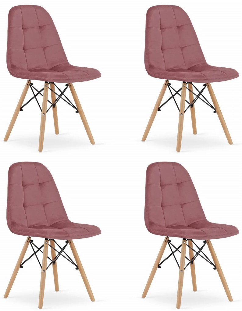 "Stolička DUMO - tmavoružový zamat x 4" "9401 71 00 00"