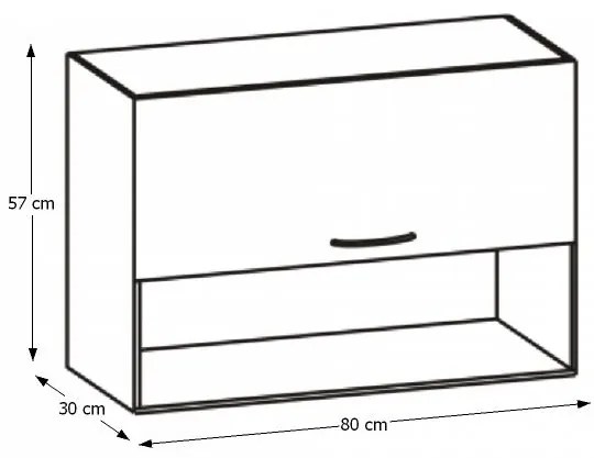Horná kuchynská skrinka Cyra New G-80 O - dub sonoma / biela