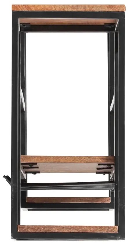 furniture-nabytek.cz - Masívna závesná polica Aro z kovu a dreva, lakovaná, hnedá – 100×20×41 cm