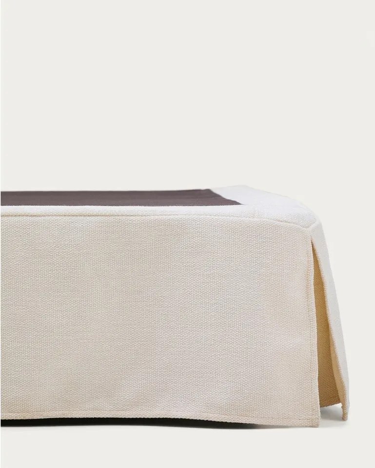 Biela čalúnená jednolôžková posteľ bez čela 90x200 cm Jaira – Kave Home