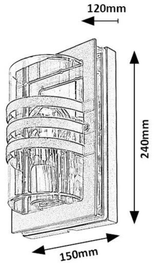 Rabalux 7244 - Vonkajšie nástenné svietidlo ORLOVA 1xE27/40W/230V IP44