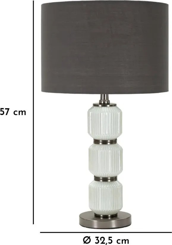 Stolná lampa Jasná Trojka 57 cm šedo-biela