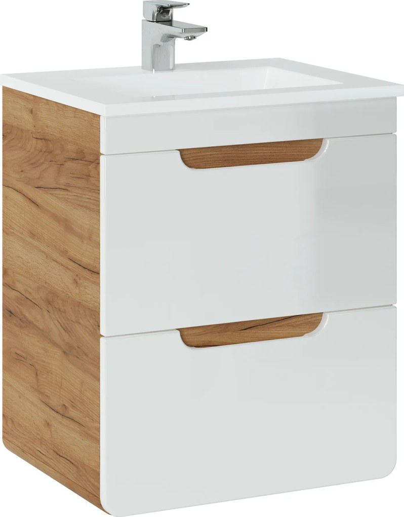 Comad Kúpeľňová skrinka pod umývadlo Aruba White 50 dub craft/biela