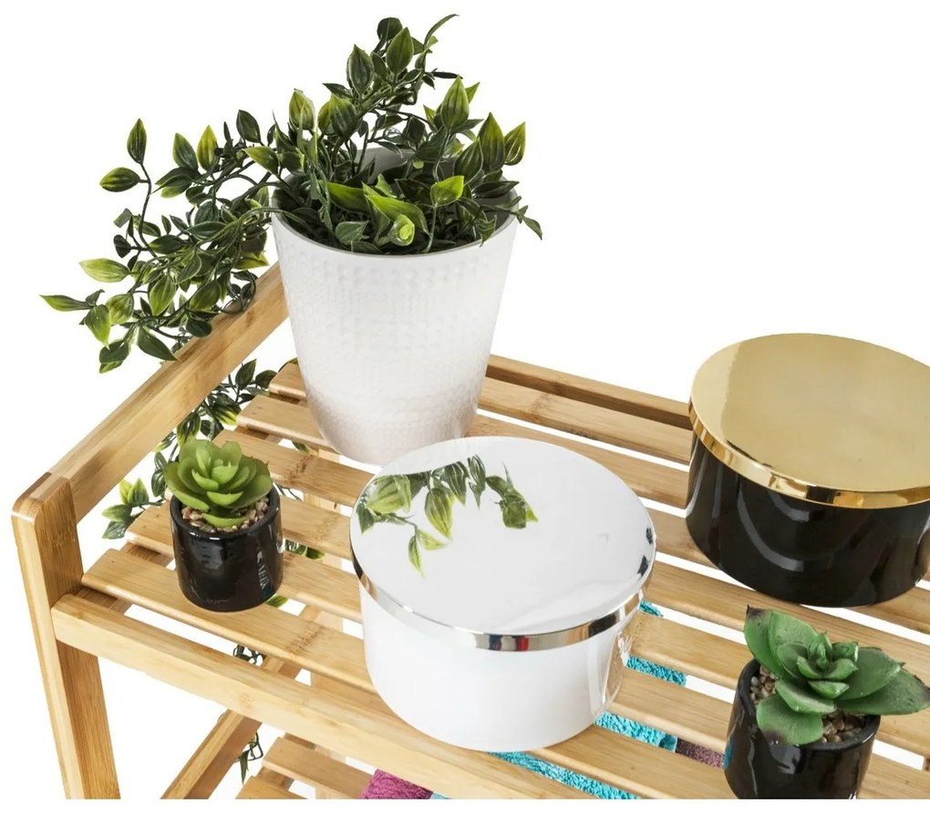 G21 Bambusový regál, 3 police, 3 poschodia