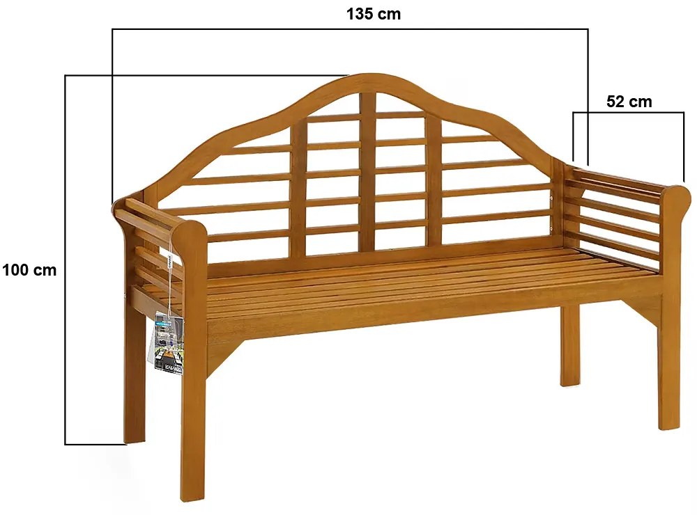 InternetovaZahrada Zahradná lavica Marlboro 135 cm - eukalyptus