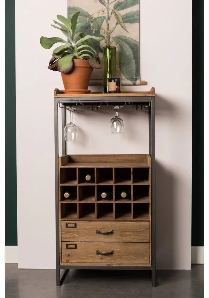 Vinotéka z jedľového dreva White Label Edgar