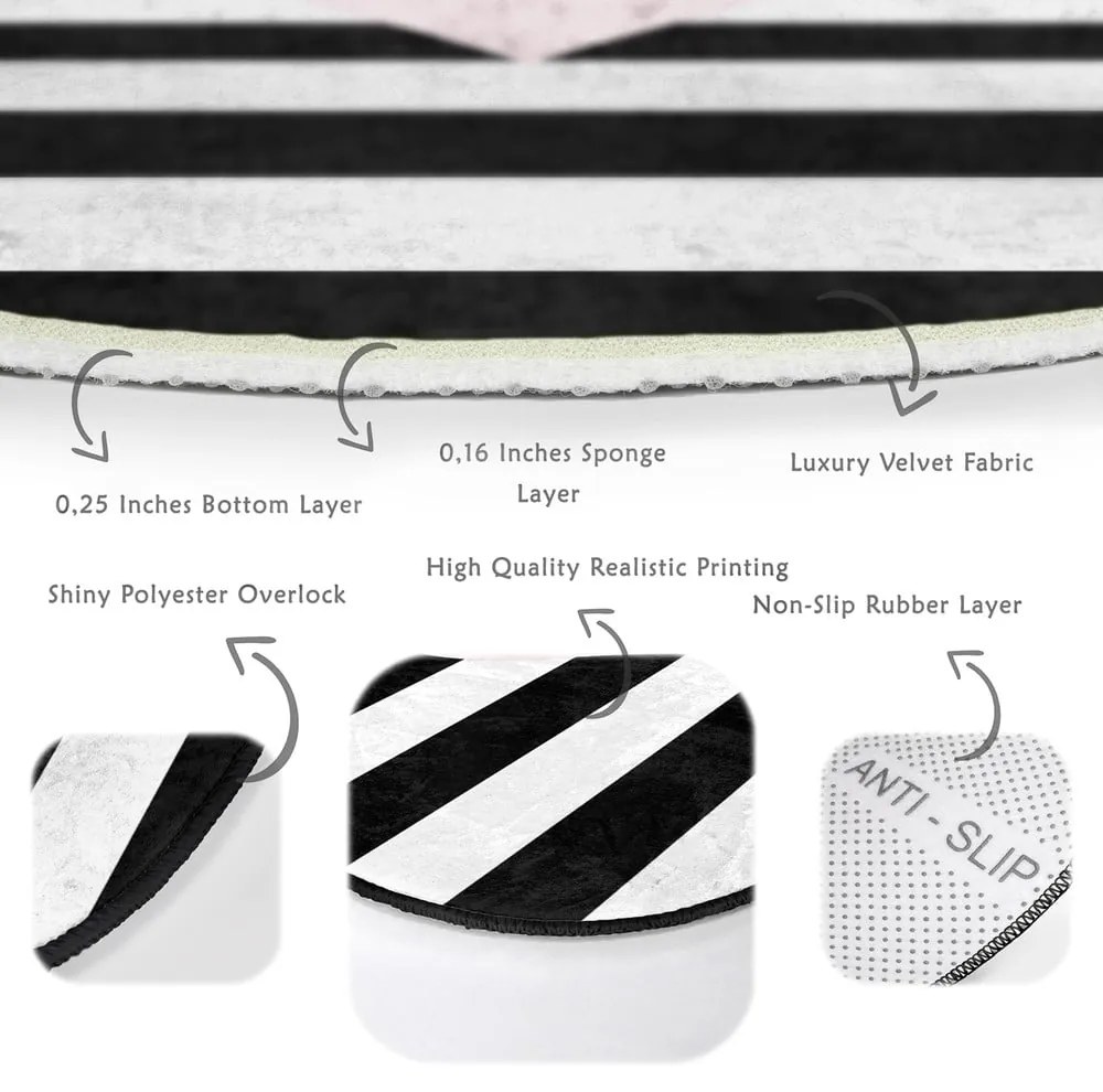 Čierno-biely detský koberec ø 100 cm Comfort – Mila Home