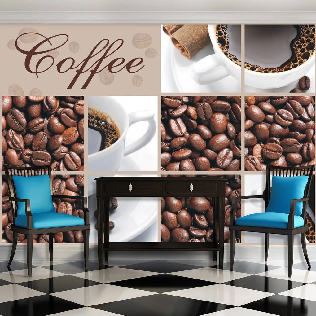 Fototapeta - Coffee - nápis (254x184 cm)