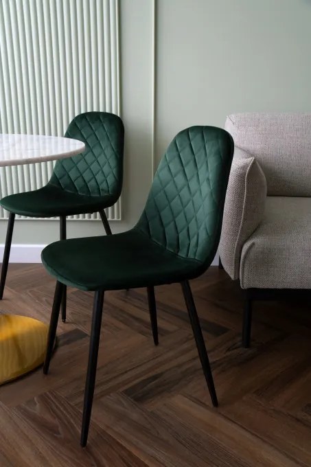 Jedálenská stolička ORLANDO zamatová, tmavozelená