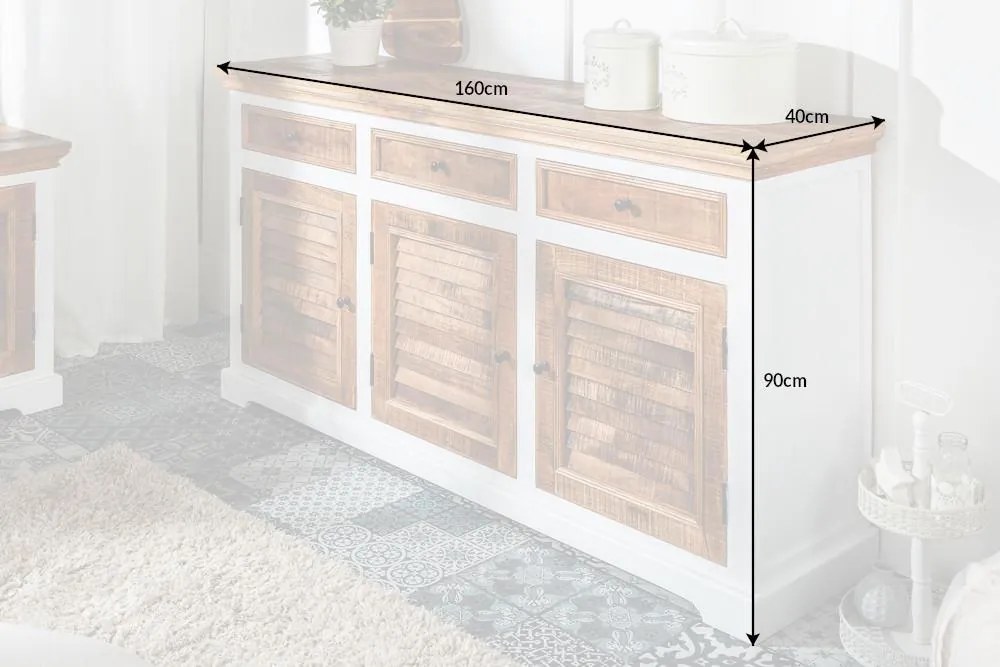 Invicta Interior - Elegantný príborník LONG ISLAND 160 cm mango drevo