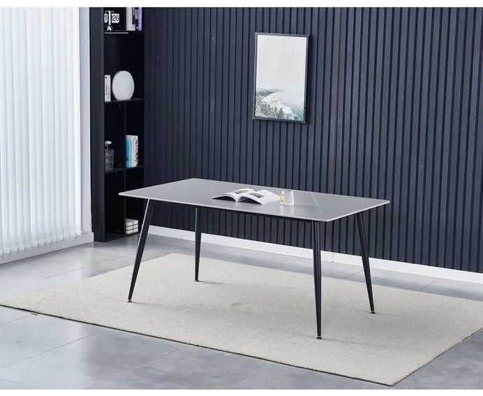 Autronic BONTEC Jedálenský stôl 160x90cm, spekaná keramika, mramor, HT-406M GREY Farba: Biela