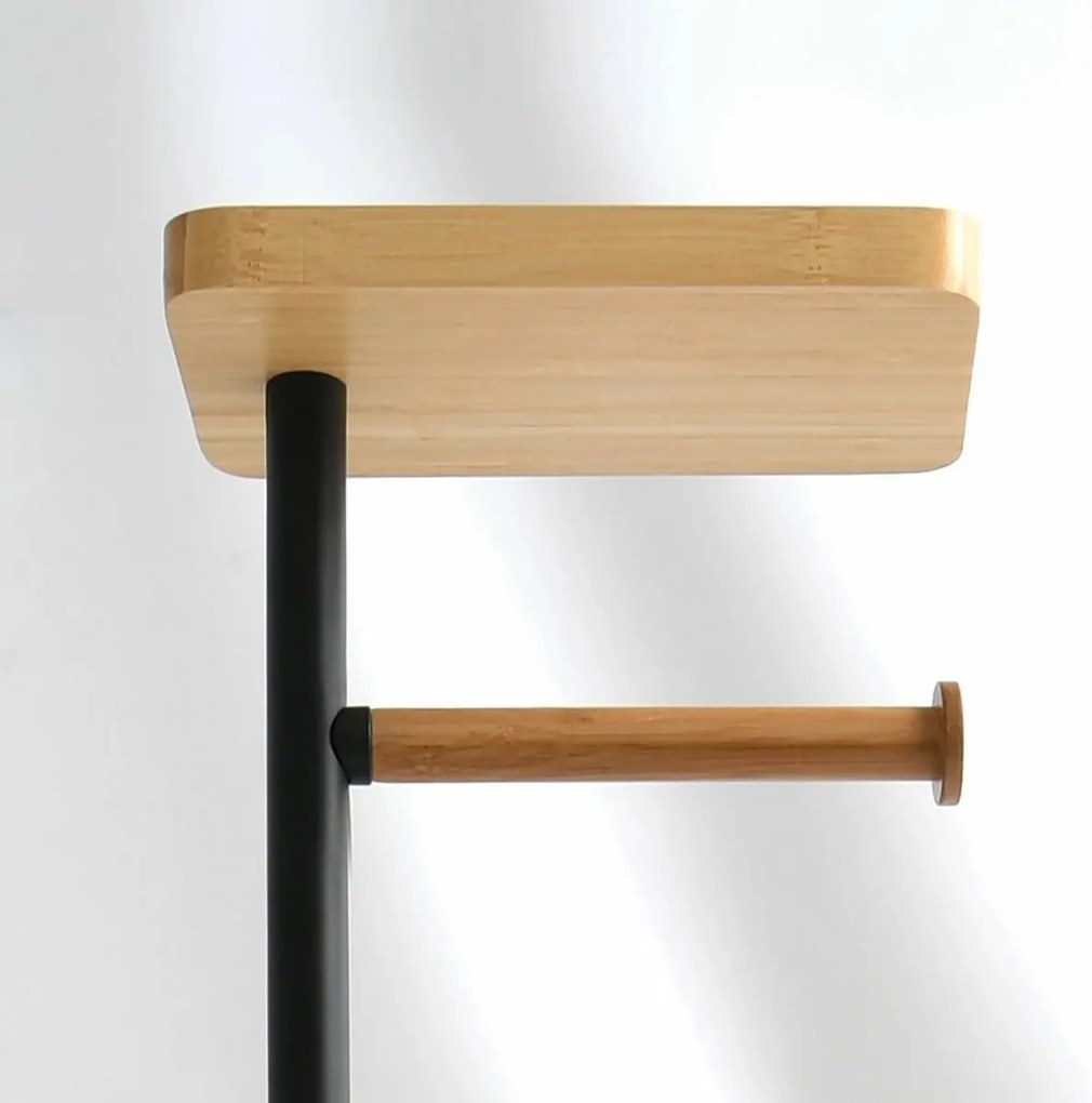 MSV Stojan na toaletný papier so štetkou a držiakom Teiki 20 x 30 x 67 cm, čierna