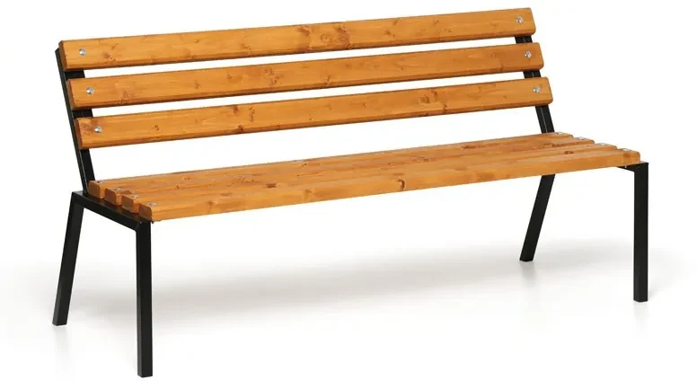 Vonkajšia lavička STACK, stohovateľná, s operadlom, 1+1 ZADARMO, 1500 mm, limba