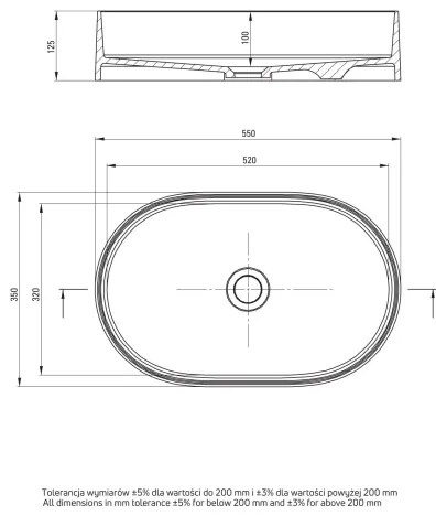Deante CQS_5U6S - Umývadlo SILIA 35x55 cm granit/béžová na dosku