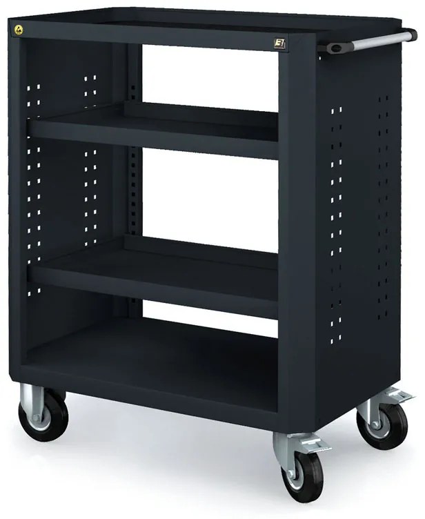 Antistatický dielenský ESD vozík 968 x 765 x 500 mm, 4 police