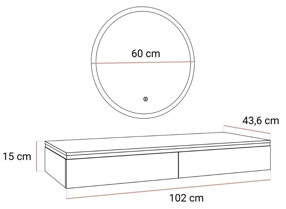 TOALETNÝ STOLÍK NESSIE BIELY LESK + STRIEBORNÝ + ZRKADLO