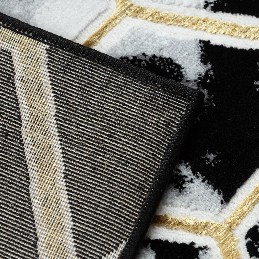 Dywany Łuszczów, Kusový koberec Allure 1966 black/gold, 200x290, žltá, kancelária