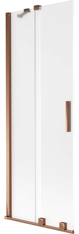 Mexen Velar, 2-krídlová posuvná vaňová zástena 70 x 150 cm, 8mm sklo námraza, ružové zlato, 896-070-000-31-60