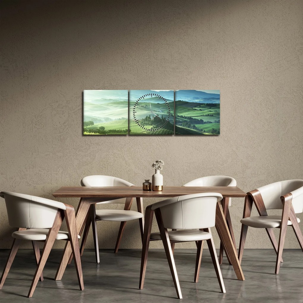 Obraz - Toskánsko, Taliansko (s hodinami) (90x30 cm)