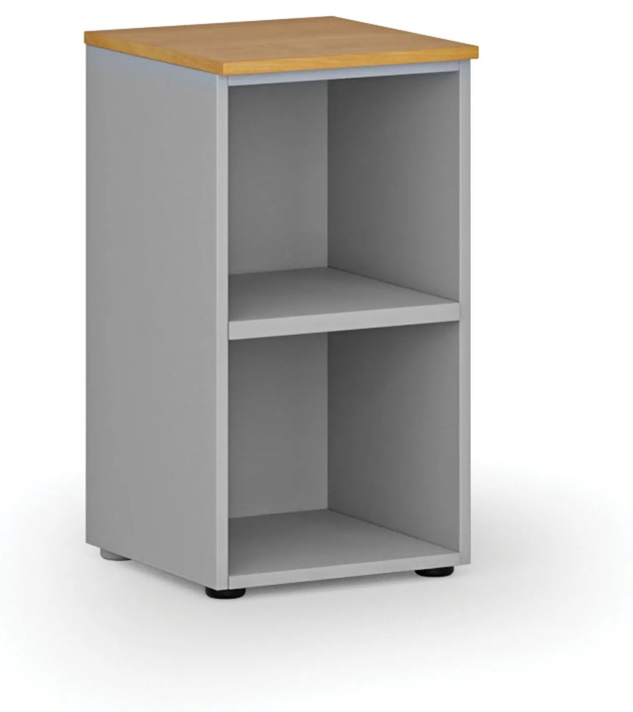Kancelársky regál PRIMO GRAY, 740 x 400 x 420 mm, sivá/buk