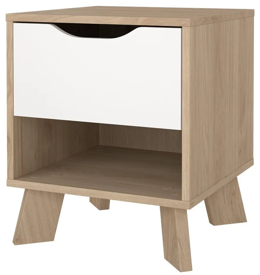 Biely/v prírodnej farbe nočný stolík Ikast – Tvilum