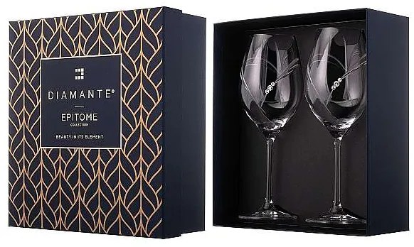 Diamante Swarovski Poháre na víno Hearts 360 ml, 2 ks